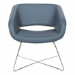 Scranton & Co Blue Faux Leather Accent Chair with Chrome Base