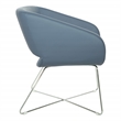 Scranton & Co Blue Faux Leather Accent Chair with Chrome Base
