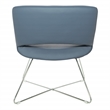 Scranton & Co Blue Faux Leather Accent Chair with Chrome Base