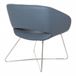 Scranton & Co Blue Faux Leather Accent Chair with Chrome Base