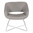 Scranton & Co Gray Faux Leather Accent Chair with Chrome Base