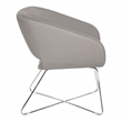 Scranton & Co Gray Faux Leather Accent Chair with Chrome Base