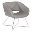 Scranton & Co Gray Faux Leather Accent Chair with Chrome Base