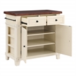 Scranton & Co Kitchen Island in White Farmhouse Style Engineered Wood