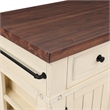 Scranton & Co Kitchen Island in White Farmhouse Style Engineered Wood