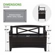 Scranton & Co Mission Style Entry Way Bench in Black Finish Solid Wood & Veneer