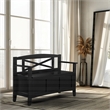 Scranton & Co Mission Style Entry Way Bench in Black Finish Solid Wood & Veneer