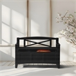 Scranton & Co Mission Style Entry Way Bench in Black Finish Solid Wood & Veneer