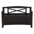 Scranton & Co Mission Style Entry Way Bench in Black Finish Solid Wood & Veneer