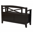 Scranton & Co Mission Style Entry Way Bench in Black Finish Solid Wood & Veneer