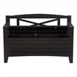 Scranton & Co Mission Style Entry Way Bench in Black Finish Solid Wood & Veneer
