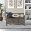Scranton & Co Mission Style Entry Way Bench in Greystone Gray Engineered Wood