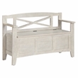 Scranton & Co Mission Style Entry Way Bench in Distressed White Engineered Wood