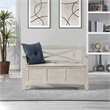 Scranton & Co Mission Style Entry Way Bench in Distressed White Engineered Wood