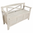 Scranton & Co Mission Style Entry Way Bench in Distressed White Engineered Wood