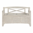 Scranton & Co Mission Style Entry Way Bench in Distressed White Engineered Wood