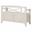 Scranton & Co Mission Style Entry Way Bench in Distressed White Engineered Wood