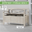 Scranton & Co Mission Style Entry Way Bench in Distressed White Engineered Wood