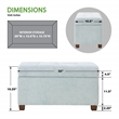 Scranton & Co Contemporary Storage Rectangle Ottoman in Sky Blue Fabric