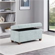 Scranton & Co Contemporary Storage Rectangle Ottoman in Sky Blue Fabric