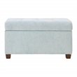 Scranton & Co Contemporary Storage Rectangle Ottoman in Sky Blue Fabric