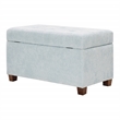Scranton & Co Contemporary Storage Rectangle Ottoman in Sky Blue Fabric