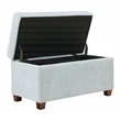 Scranton & Co Contemporary Storage Rectangle Ottoman in Sky Blue Fabric