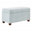 Scranton & Co Contemporary Storage Rectangle Ottoman in Sky Blue Fabric