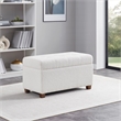 Scranton & Co Storage Rectangle Ottoman in Ivory Sherpa Fabric