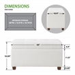 Scranton & Co Storage Rectangle Ottoman in Ivory Sherpa Fabric