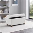 Scranton & Co Storage Rectangle Ottoman in Ivory Sherpa Fabric