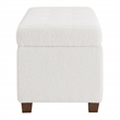 Scranton & Co Storage Rectangle Ottoman in Ivory Sherpa Fabric