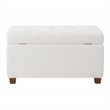 Scranton & Co Storage Rectangle Ottoman in Ivory Sherpa Fabric