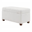 Scranton & Co Storage Rectangle Ottoman in Ivory Sherpa Fabric