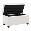 Scranton & Co Storage Rectangle Ottoman in Ivory Sherpa Fabric