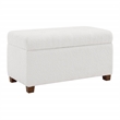Scranton & Co Storage Rectangle Ottoman in Ivory Sherpa Fabric