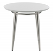 Scranton & Co Round End Table with White Painted Top Brushed Nickel Base