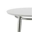 Scranton & Co Round End Table with White Painted Top Brushed Nickel Base