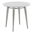 Scranton & Co Round End Table with White Painted Top Brushed Nickel Base