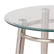 Scranton & Co Round Glass and Metal End Table in Brushed Nickel