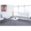 Scranton & Co Rectangle Glass Top Coffee Table in Brushed Nickel Finish