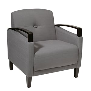 Scranton & Co Woven Charcoal Gray Accent Chair with Espresso Finish Arms