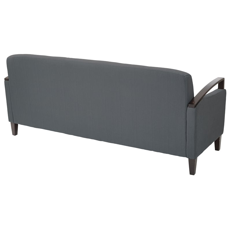 Scranton & Co Sofa in Charcoal Fabric with Dark Espresso Wood Accents
