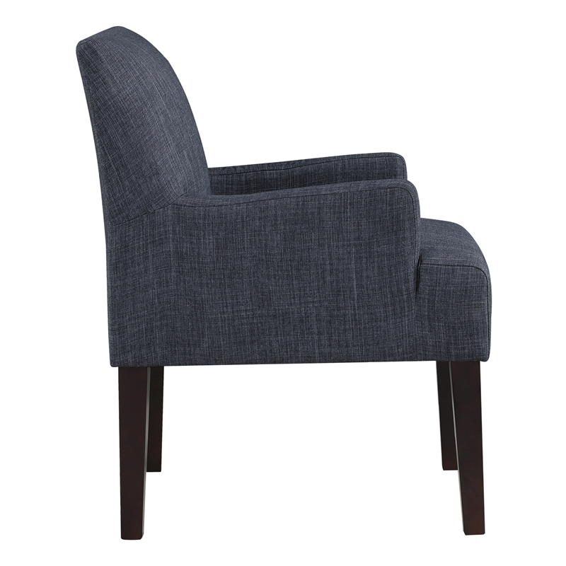 Scranton & Co Traditional Armchair in Navy Fabric with Tapered Wood Legs