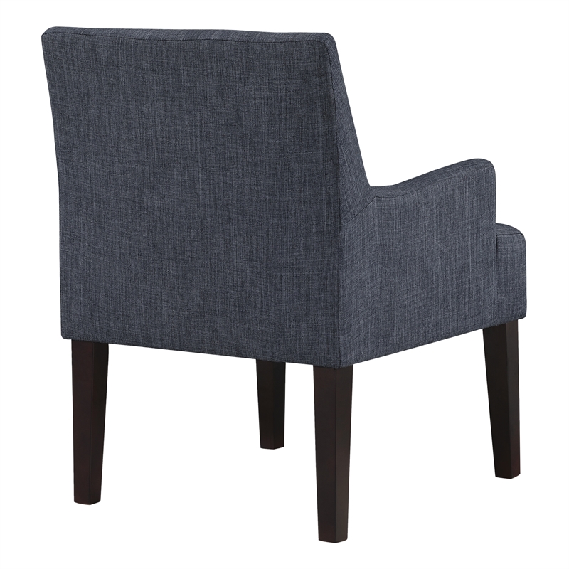 Scranton & Co Traditional Armchair in Navy Fabric with Tapered Wood Legs