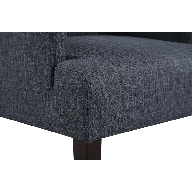 Scranton & Co Traditional Armchair in Navy Fabric with Tapered Wood Legs