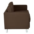 Scranton & Co Contemporary Loveseat in Java Brown Faux Leather