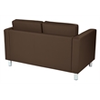 Scranton & Co Contemporary Loveseat in Java Brown Faux Leather