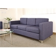 Scranton & Co Contemporary Navy Fabric Sofa with Chrome Barrel Legs