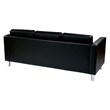 Scranton & Co Easy-Care Black Faux Leather Sofa with Box Spring Seats